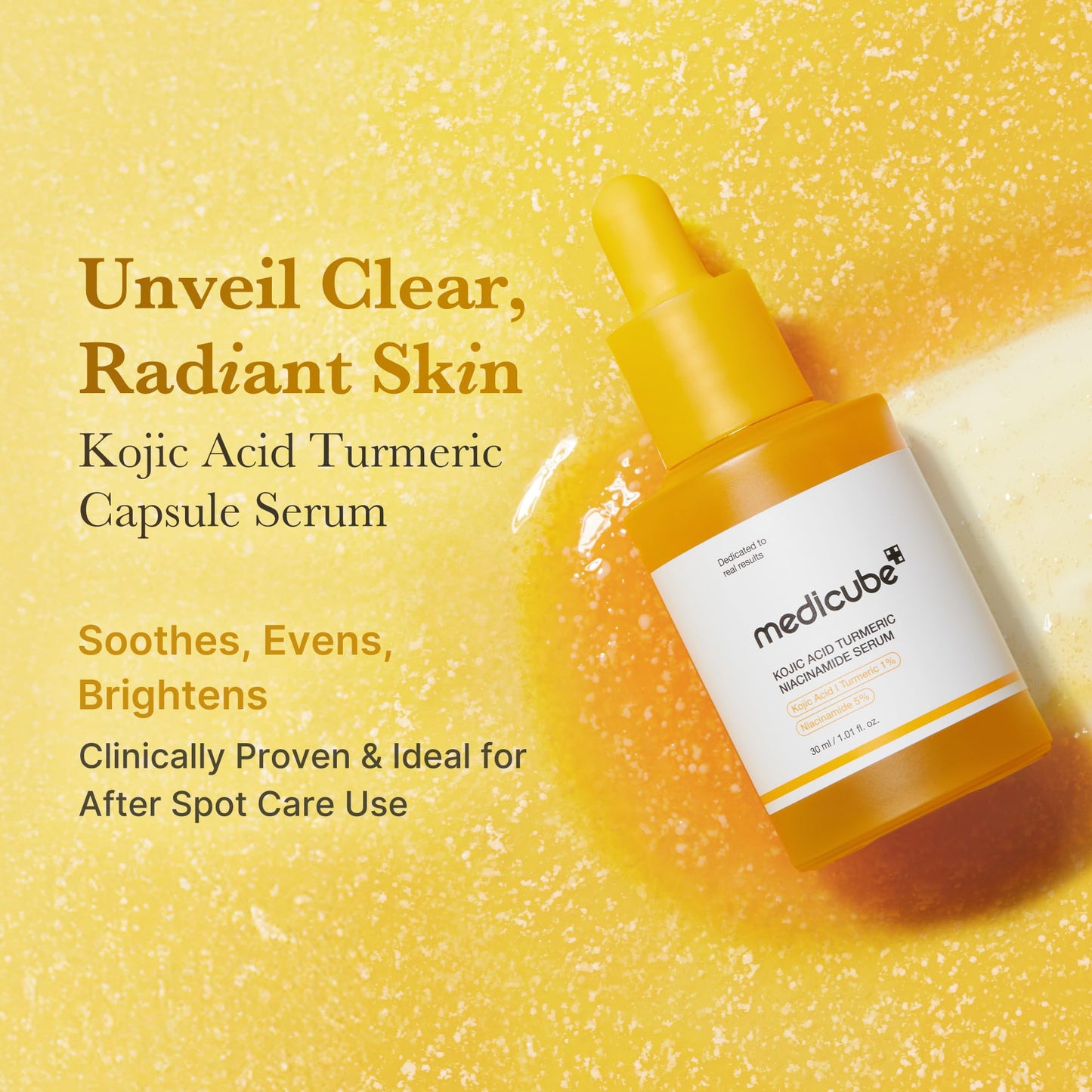 medicube Kojic Acid Turmeric Clarifying & Balancing Capsule Serum for Troubled Skin | Soothing & Brightening Facial Serum | Niacinamide & Glow.